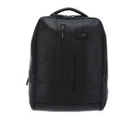 Piquadro - Mochila Compacta Para PC 15,6" en Piel - Hombre - Negro