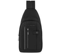Piquadro - Mochila cruzada hombre en tejido y piel con luz LED y bolsillo para Air Pods® - Bags - Hombre - Negro - ONE SIZE -