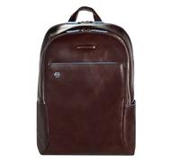 Piquadro Mochila cuadrada azul Compartimento para ordenador portátil de 39 cm marrón