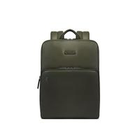Piquadro - Mochila de cuero fina - Soporte para PC Amortiguador de 14", RFID, Extensible - Color verde