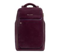 Piquadro - Mochila de Cuero para Portátil 14" Azul Cuadrada - Bags - Hombre - Rojo - ONE SIZE -