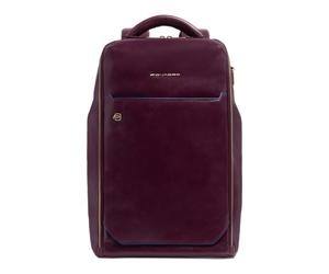 Piquadro - Mochila de Cuero para Portátil 14" Azul Cuadrada - Bags - Hombre - Rojo - ONE SIZE -