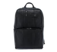 Piquadro - Mochila de Cuero para portátil de 15,6", línea urbana, color negro, para hombre