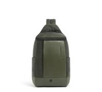 Piquadro - Mochila de Un Hombro con Cierre de Huella Dactilar-Hombre-Verde | Piel y tejido, Protección antifraude RFID, Oficina y tiempo libre, Uso diario, Tirantes ergonómicos