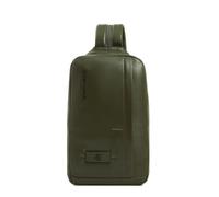 Piquadro - Mochila de Un Hombro Porta Tablet de Piel - Hombre - Verde | Protección antifraude RFID, Sistema antirrobo, Oficina y tiempo libre, Uso diario, Tirantes ergonómicos