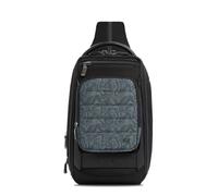 Piquadro - Mochila de Un Hombro Porta Tablet Expansible-Hombre-Azul Special | Piel y tejido, Protección antifraude RFID, Resistente al agua, Bolsillo para auriculares, Oficina y tiempo libre