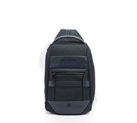Piquadro - Mochila de un solo hombro de tela reciclada - Soporte para iPad®, Antirrobo, Extensible, RFID - Hombre - Azul