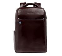 Piquadro - Mochila Fast-Check Para PC 14" en Piel - Hombre - Caoba | Enganche para trolley, Apertura en forma de libro, Tirantes acolchados, Oficina, Viajes de trabajo y Uso Diario