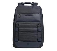Piquadro - Mochila modular 2 en 1 Soporte para PC de 15,6" - Cuero y tela, cerradura, portagafas, RFID - Azul
