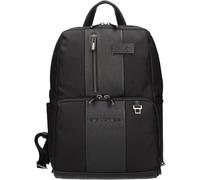 Piquadro - Mochila Negra Cuero y Tela - Bags - Hombre - Negro - ONE SIZE -