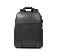 Piquadro - Mochila para ordenador de 14" para hombre, piel, Negro