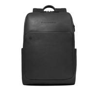 Piquadro - Mochila Para PC 15,6" en Piel - Hombre - Negro