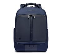 Piquadro Mochila para portátil 14" en tejido reciclado Hombre cuero y tejido azul