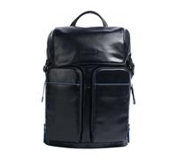 Piquadro - Mochila para portátil de cuero azul - Bags - Hombre - Azul - ONE SIZE -