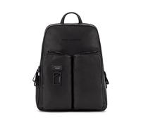 Piquadro - Bolso de cuero negro y tela para portátil - Bags - unisex - Negro - ONE SIZE -