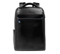 Piquadro - Mochila para portátil Fast-Check de 14" - Cuero de primera calidad - Negro - Hombre