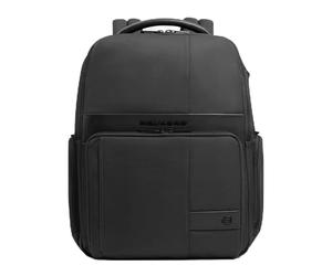 Piquadro - Mochila PC de 14" - Tela reciclada Wollem, Soporte para tabletas - Color negro