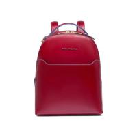 Piquadro - Mochila Pequeña Compacta en Piel - Blue Square - Mujer - Rojo