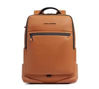 Piquadro - Mochila resistente al agua - Soporte para PC de 14" y compatible con iPad, tejido técnico impermeable, RFID, correa de esternón - color cuero