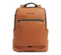 Piquadro - Mochila resistente al agua - Soporte para PC de 15,6", compartimento compatible con iPad, amortiguador, RFID - Color cuero