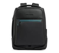 Piquadro - Mochila resistente al agua - Soporte para PC de 15,6", extensible, correa para el esternón, RFID - Color negro