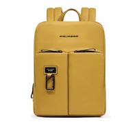 Piquadro - Mochila Slim Expansible PC 14" Piel - Hombre - Color Amarillo