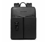 Piquadro - Mochila Slim Expansible PC 14" Piel - Hombre - Color Negro