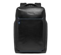 Piquadro - Mochila versátil para portátil de 15,6" - Cuero de primera calidad - Negro - Hombre