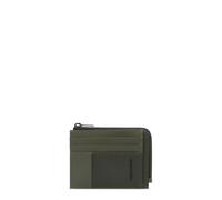 Piquadro - Monedero con Porta Documentos y Tarjetas - Hombre - Verde | Piel y tejido, Protección antifraude RFID, Uso diario, Diseño elegante, Organización completa