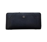 Piquadro - Monedero de cuero negro para mujer con bolsillo para monedas - Accessories - Mujer - Negro - ONE SIZE -