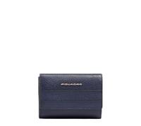 Piquadro - Pequeña Cartera de Mujer - Cuero, 6 portatarjetas, Monedero, protección RFID - Compacta - Azul