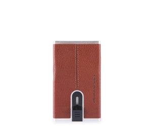 Piquadro portacarte cuoio pp4825b3r, billetera de piel, 5 ranuras para