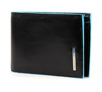 Piquadro Portafoglio uomo con portamonete in Pelle, Accesorio de Viaje-Billetera Unisex Adulto, Negro (Nero), 12 cm