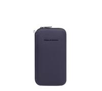 Piquadro - Portapasaportes con Cremallera Resistente al Agua - Tela gomada, 4 portatarjetas, AirTag®, RFID - Azul