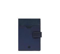 Piquadro - Portapasaportes de Cuero - 2 Compartimentos, 4 portatarjetas, Compatible con AirTag® y CONNEQUI 4., RFID - Azul