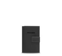 Piquadro - Portatarjetas automática Resistente al Agua para Hombres - Metal y Tela gomada, RFID - Unisex - Negro