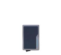 Piquadro - Portatarjetas automático MagSafe - Aluminio y Cuero, 1 portatarjetas, RFID - Compatible con iPhone® - Azul