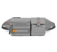 Piquadro PQ-Bios, Riñonera de Nailon Regenerado con Bolsillos Desmontables para Objetos y Smartphone, Gris