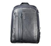 PIQUADRO Pulse Mochila pequeña de piel para PC de 14" con dos compartimentos, azul oscuro, 40 cm, Mochila Casual