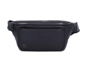 Piquadro Riñonera Cuadrada Negra Piel 31 cm negro