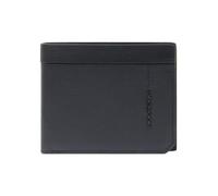 Piquadro Russel Cartera Bloqueo RFID Piel natural 10.5 cm negro
