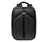 Piquadro - Mochila para portátil de 15,6" - Cuero y tejido técnico - Negro - Hombre