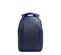 Piquadro - Soporte para PC para mochila de trabajo 13,3" - Tela y cuero reciclados, USB, USB-C, Soporte para gafas, RFID - Azul