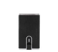 Piquadro Funda cuadrada negra para tarjetas de crédito RFID Piel 6 cm negro