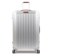 Piquadro Trolley de aluminio con 4 ruedas, 79 cm plateado