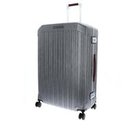 Piquadro - Trolley Grande 4 Ruedas Policarbonato - Unisex - Negro Tabaco | Rígido, Acabados en Piel, 51x75x28 cm, Elegante y Profesional, Asa telescópica