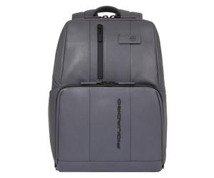 Piquadro Urban Mochila de día Bloqueo RFID Piel natural 40 cm Compartimento para laptop gris