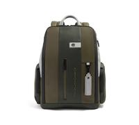 Piquadro Urban Mochila urbana Bloqueo RFID Piel natural 46 cm Compartimento para el portátil verde oliva