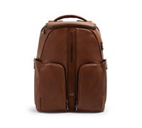 Piquadro Victor Mochila de día Bloqueo RFID Piel natural 43 cm Compartimento para laptop marrón