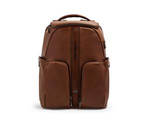 Piquadro Victor Mochila de día Bloqueo RFID Piel natural 43 cm Compartimento para laptop marrón